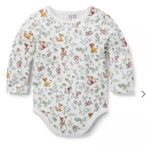 Disney X Janie and Jack Disney Toile Long Sleeve Baby Onesie 3-6 months